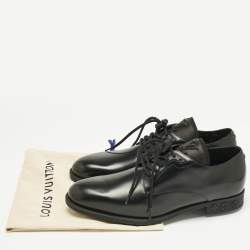 Pre Owned Louis Vuitton Black Leather LV Harness Derby Size 41.5