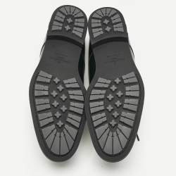 Pre Owned Louis Vuitton Black Leather LV Harness Derby Size 41.5