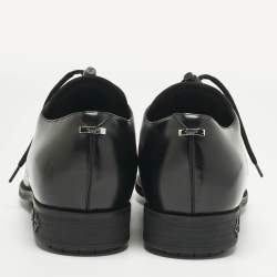 Pre Owned Louis Vuitton Black Leather LV Harness Derby Size 41.5