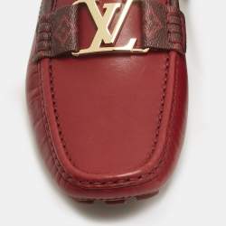 Pre Owned Louis Vuitton Red Leather Monte Carlo Loafers Size 41