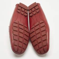Pre Owned Louis Vuitton Red Leather Monte Carlo Loafers Size 41