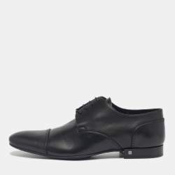 Pre Owned Louis Vuitton Black Leather Lace Up Derby Size 43