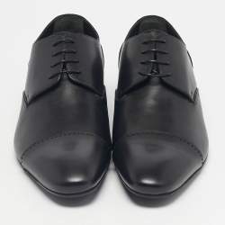 Pre Owned Louis Vuitton Black Leather Lace Up Derby Size 43