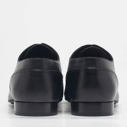 Pre Owned Louis Vuitton Black Leather Lace Up Derby Size 43