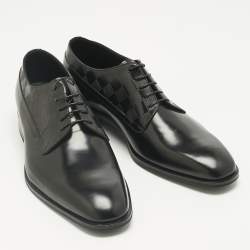 Pre Owned Louis Vuitton Black Damier Leather Haussmann Derby Size 42.5