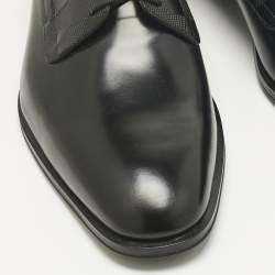 Pre Owned Louis Vuitton Black Damier Leather Haussmann Derby Size 42.5