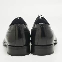 Pre Owned Louis Vuitton Black Damier Leather Haussmann Derby Size 42.5