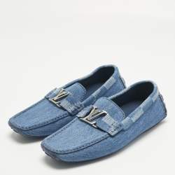 Pre Owned Louis Vuitton Blue Denim Monte Carlo Loafers Size 41