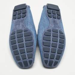 Pre Owned Louis Vuitton Blue Denim Monte Carlo Loafers Size 41