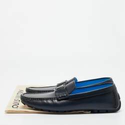 Pre Owned Louis Vuitton Monte Carlo Size 43.5 Black Leather Loafers