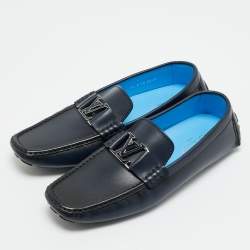 Pre Owned Louis Vuitton Monte Carlo Size 43.5 Black Leather Loafers