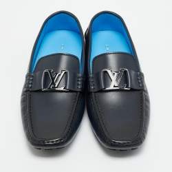 Pre Owned Louis Vuitton Monte Carlo Size 43.5 Black Leather Loafers