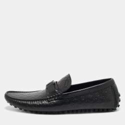 مملوكة مسبقًا Louis Vuitton Hockenheim Size 43.5 Black Monogram Leather Loafers