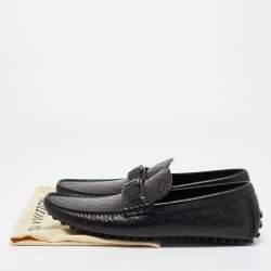 مملوكة مسبقًا Louis Vuitton Hockenheim Size 43.5 Black Monogram Leather Loafers