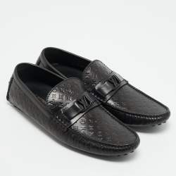 مملوكة مسبقًا Louis Vuitton Hockenheim Size 43.5 Black Monogram Leather Loafers