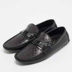 مملوكة مسبقًا Louis Vuitton Hockenheim Size 43.5 Black Monogram Leather Loafers