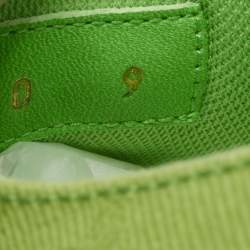 Pre Owned حذاء رياضي لوي فيتون كانفاس وسويد بتصميم المونوجرام الأخضر بعنق منخفض مقاس 43