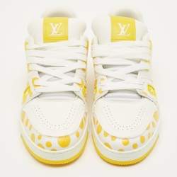 Pre Owned حذاء رياضي لوي فيتون  LV ترينر جلد أحمر/أبيض مقاس 39.5 