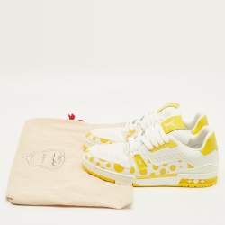 Pre Owned حذاء رياضي لوي فيتون  LV ترينر جلد أحمر/أبيض مقاس 39.5 