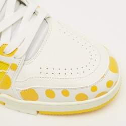 Pre Owned حذاء رياضي لوي فيتون  LV ترينر جلد أحمر/أبيض مقاس 39.5 