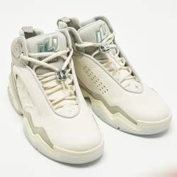 Pre Owned Louis Vuitton Trainer 2 Size 43 Tricolor Leather and Nubuck Leather High Top Sneakers