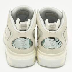 Pre Owned Louis Vuitton Trainer 2 Size 43 Tricolor Leather and Nubuck Leather High Top Sneakers