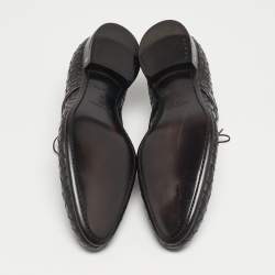 مملوكة مسبقًا حذاء ديربي لوي فيتون جلد منسوج بني مقاس 42.5