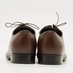 Pre Owned Louis Vuitton Size 43.5 Brown Leather Lace Up Oxfords