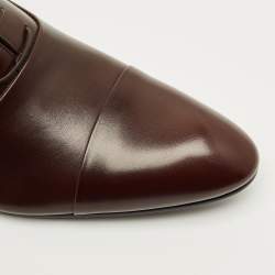 Pre Owned Louis Vuitton Size 43.5 Brown Leather Lace Up Oxfords