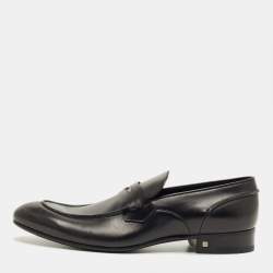 Pre Owned Louis Vuitton Sorbonne Size 43.5 Black Leather Loafers