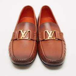Pre Owned Louis Vuitton Monte Carlo Size 43 Brown Ombre Leather Slip On Loafers