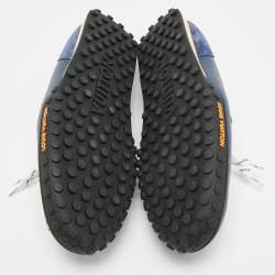 Pre Owned Louis Vuitton Racer Size 43 Blue/White Leather and Suede Loafers