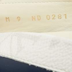 Pre Owned Louis Vuitton Racer Size 43 Blue/White Leather and Suede Loafers