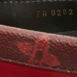 Pre Owned Louis Vuitton Monte Carlo Size 43 Burgundy Monogram Canvas and Leather Loafers