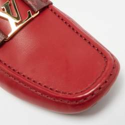 Pre Owned Louis Vuitton Monte Carlo Size 43 Burgundy Monogram Canvas and Leather Loafers