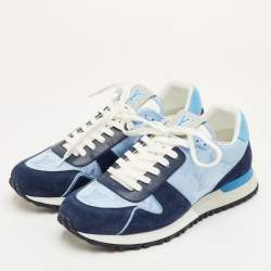 مملوكة مسبقًا Louis Vuitton Run Away Size 41 Blue/Navy Monogram Fabric, Leather and Suede Sneakers