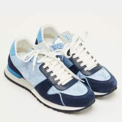 مملوكة مسبقًا Louis Vuitton Run Away Size 41 Blue/Navy Monogram Fabric, Leather and Suede Sneakers