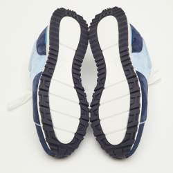 مملوكة مسبقًا Louis Vuitton Run Away Size 41 Blue/Navy Monogram Fabric, Leather and Suede Sneakers