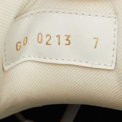 مملوكة مسبقًا حذاء رياضي لويس فيتون LV ترينر جلد ومخمل مونوغرام أسود/أبيض مقاس 41