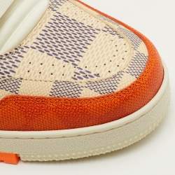مملوكة مسبقًا Louis Vuitton LV Trainer Size 41 Orange/Off White Damier Leather Sneakers