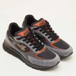 Pre Owned Louis Vuitton Run Away Size 41.5 Multicolor Epi Leather, Fabric and Suede Sneakers
