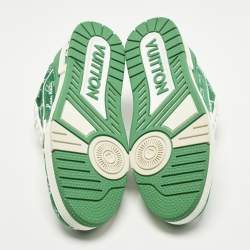 مملوكة مسبقًا Louis Vuitton LV Trainer Size 41 Green Monogram Jacquard Velvet Low Top Sneakers
