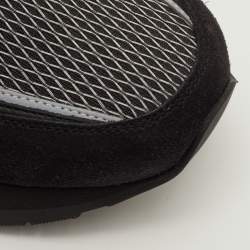 Pre Owned Louis Vuitton Run Away Size 41.5 Black Suede and Mesh Low Top Sneakers