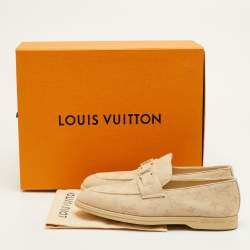 مملوكة مسبقًا حذاء لوفرز لوي فيتون سليب أون قماش مونوغرام بيج مقاس 41