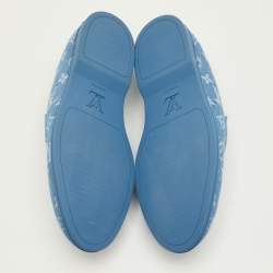 مملوكة مسبقًا Louis Vuitton Estate Size 41 Blue Monogram Denim Slip On Loafers
