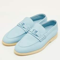 مملوكة مسبقًا Louis Vuitton Estate Size 41.5 Light Blue Leather Slip On Loafers