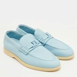 مملوكة مسبقًا Louis Vuitton Estate Size 41.5 Light Blue Leather Slip On Loafers