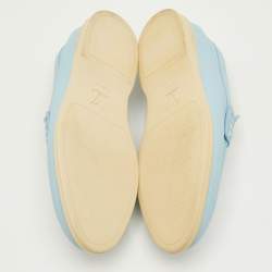 مملوكة مسبقًا Louis Vuitton Estate Size 41.5 Light Blue Leather Slip On Loafers