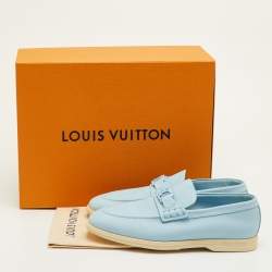 مملوكة مسبقًا Louis Vuitton Estate Size 41.5 Light Blue Leather Slip On Loafers