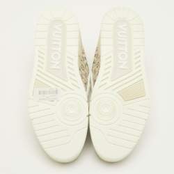 مملوكة مسبقًا حذاء رياضي لويس فيتون LV مقاس 41 شريط بيج قماش مونوغرام وجلد